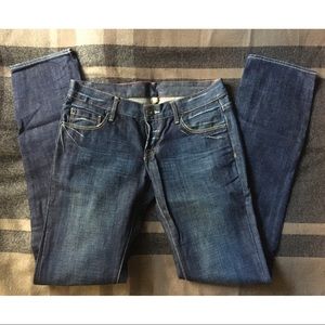 %100 Cotton Classic Blue Denim Straight Cut Jeans